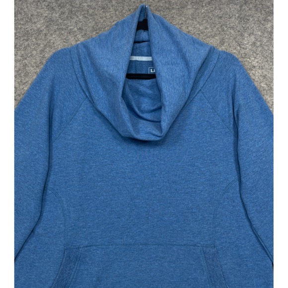 LL Bean Cozy Pullover Blue Medium Tall Cowl Neck - Picture 2 of 16
